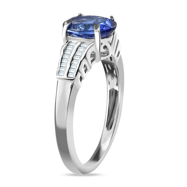 AAA Tansanit und Diamant-Ring, I3 G-H, 585 Weißgold  ca. 1,82 ct image number 6